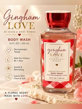 Bath & Body Works Gingham Love Body Wash Red White - OS
